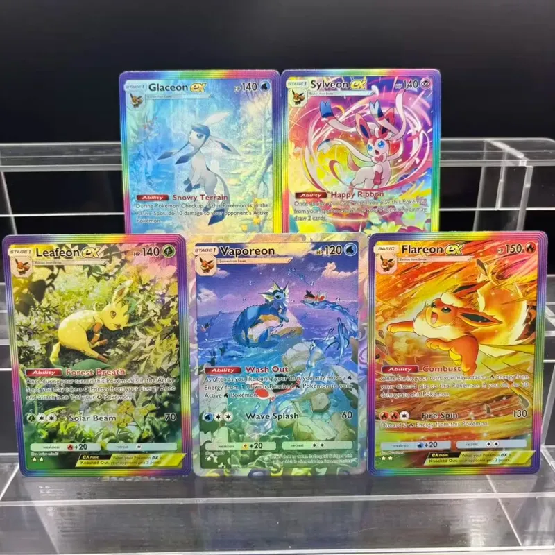 5pcs DIY POCKET Collection Cards Mewtwo Leafeon ex Self Made Single Card Classic Game Anime Card Gift Toy — image 8