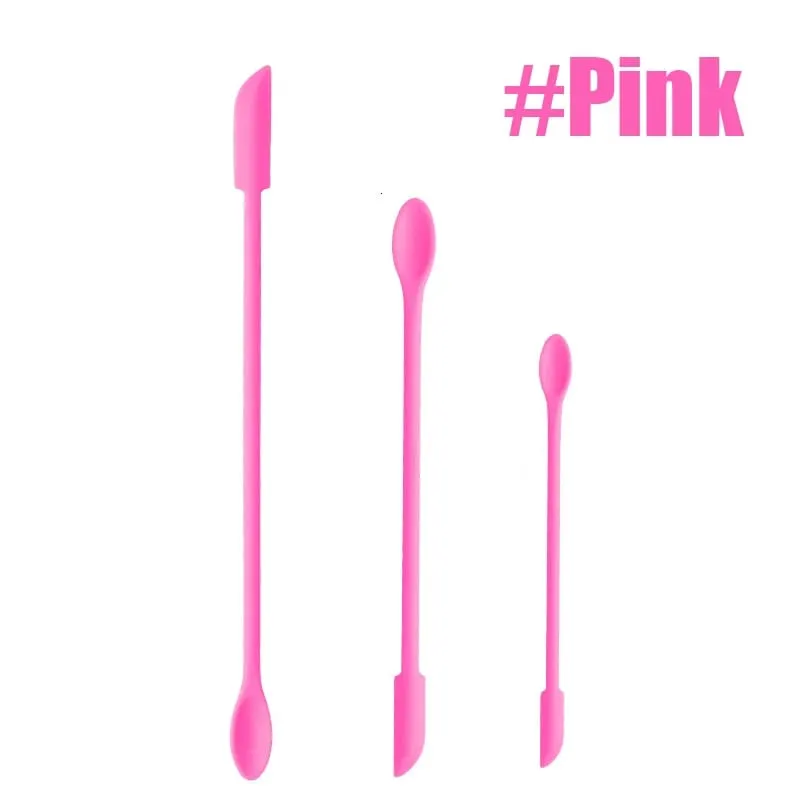 3pcs Silicone Scraper Makeup Brushes Set Mini Soft Cosmetic Digging Spoon Jam Scraping Spoons Face Mask Brush