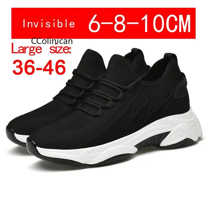 Men's Invisible Height Increasing Casual Shoes 10cm Elevator Breathable Mesh Upper Walking Shoes with Soft Bottom — image 3