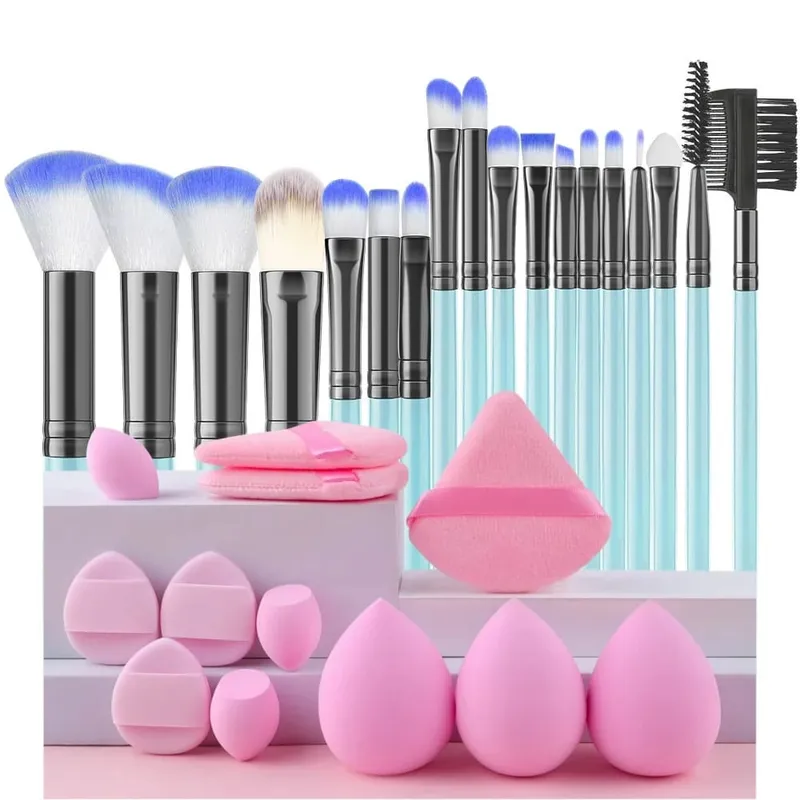 18PCS Women's Makeup Brushes Set - Eye Shadow Foundation Blush Cosmetic Brushes Soft Make up Tools with Storage Bag — image 25