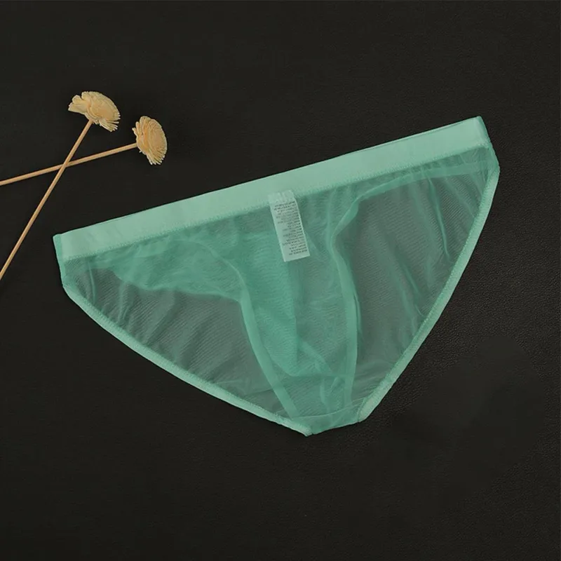 Panlalaking Underwear Mesh Transparent Elephant Nose Briefs Manipis Magaan Mabilis na Dry Mababang Baywang Breathable Panloob — image 13