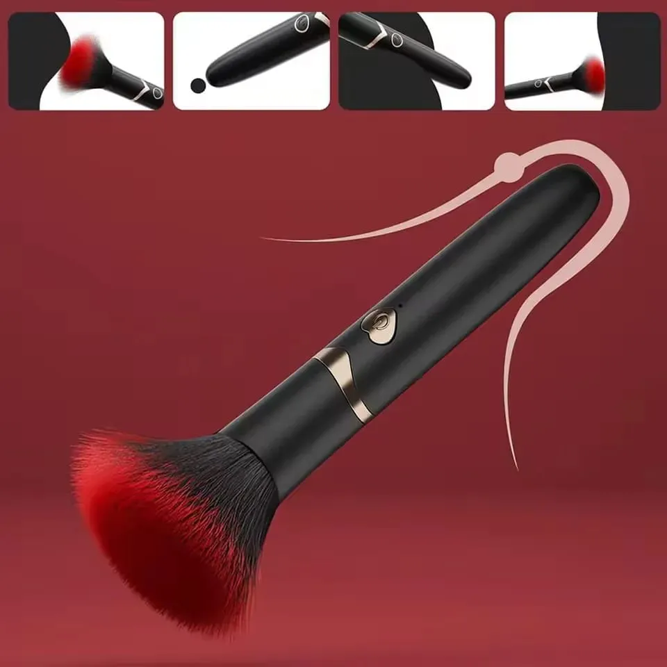 Vibrating Makeup Brush Massager Strong Shock Female Orgasm Clitoral Stimulator 7 Speed AV Wand Vibrator Adult Sex Toys for Women — image 3