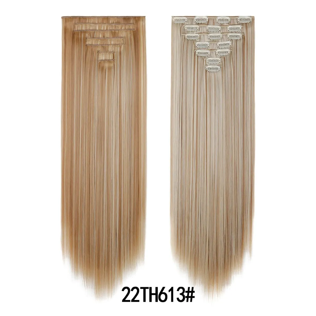 24 Inch Clip-in Hair Extensions 7 Pcs Long Straight Synthetic Hair Extensions Invisible Clip-ins Hairpieces for Women Daily — image 26