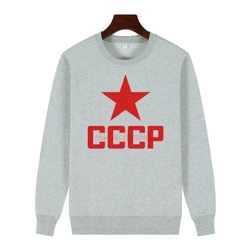 Fashion Men's Winter Sweater Cccp Urrs Printed Sweater Crew Neck Fleece Pullover For All Ages New In Sweatshirts Male Clothes