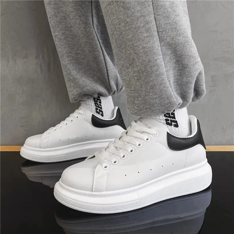 White Vulcanized Sneakers Men's Flats Comfortable Shoes Lace up Zapatillas Hombre Women Casual Sneakers Plus Size 35-45 — image 8
