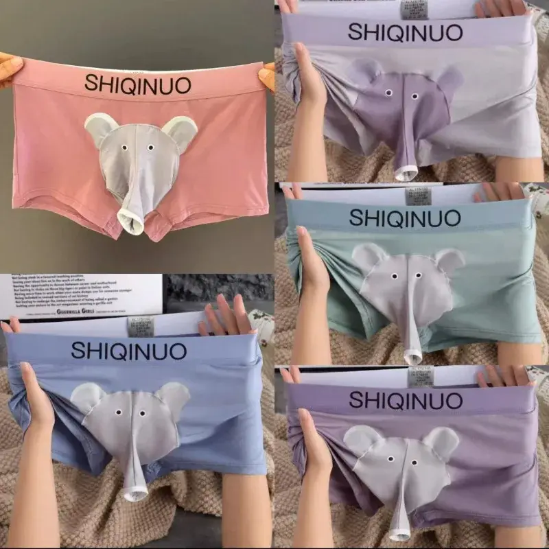 Boxershorts Elephant Nose Men Sexy Underwear Open Sheath Pouch Mens Boxers Shorts Smooth Male Lingerie Bottoms Boyfriend Gifts — image 7
