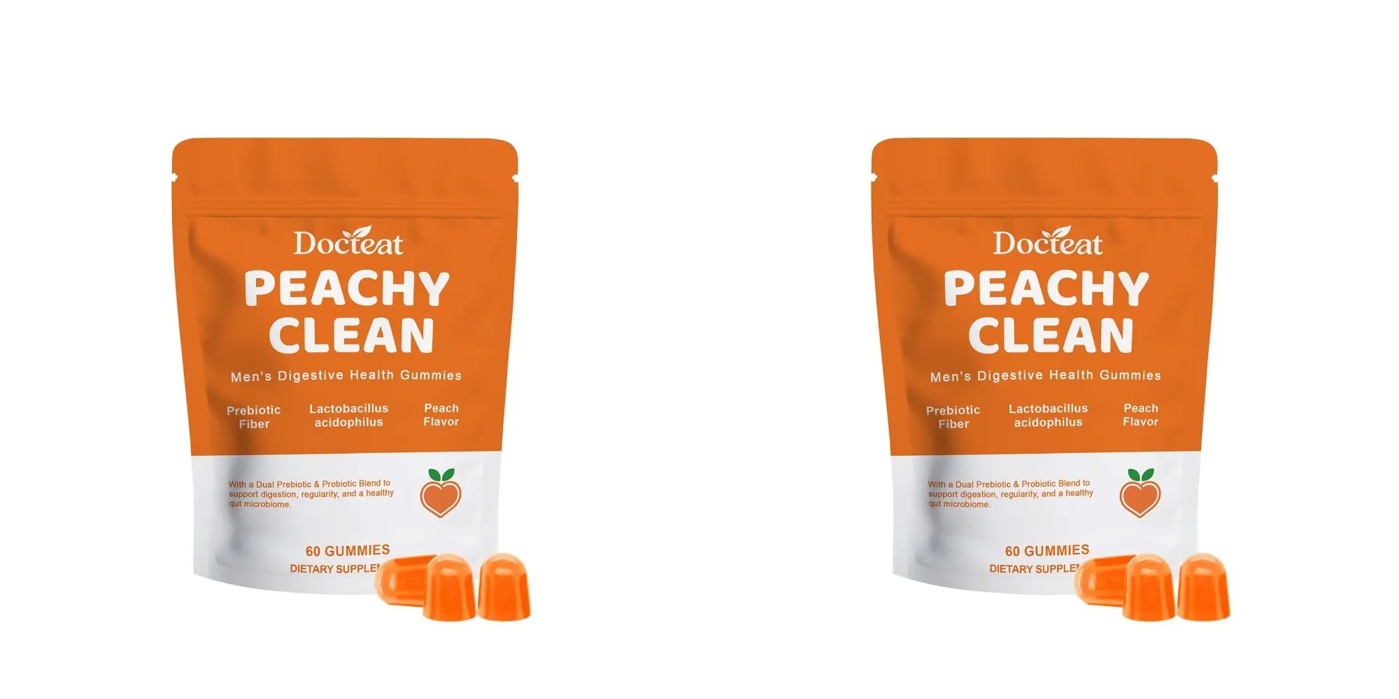 Men's Digestive Health Gummies – Prebiotic & Probiotic Blend – Peach Flavor Supports Men Gut Health Daily — image 8