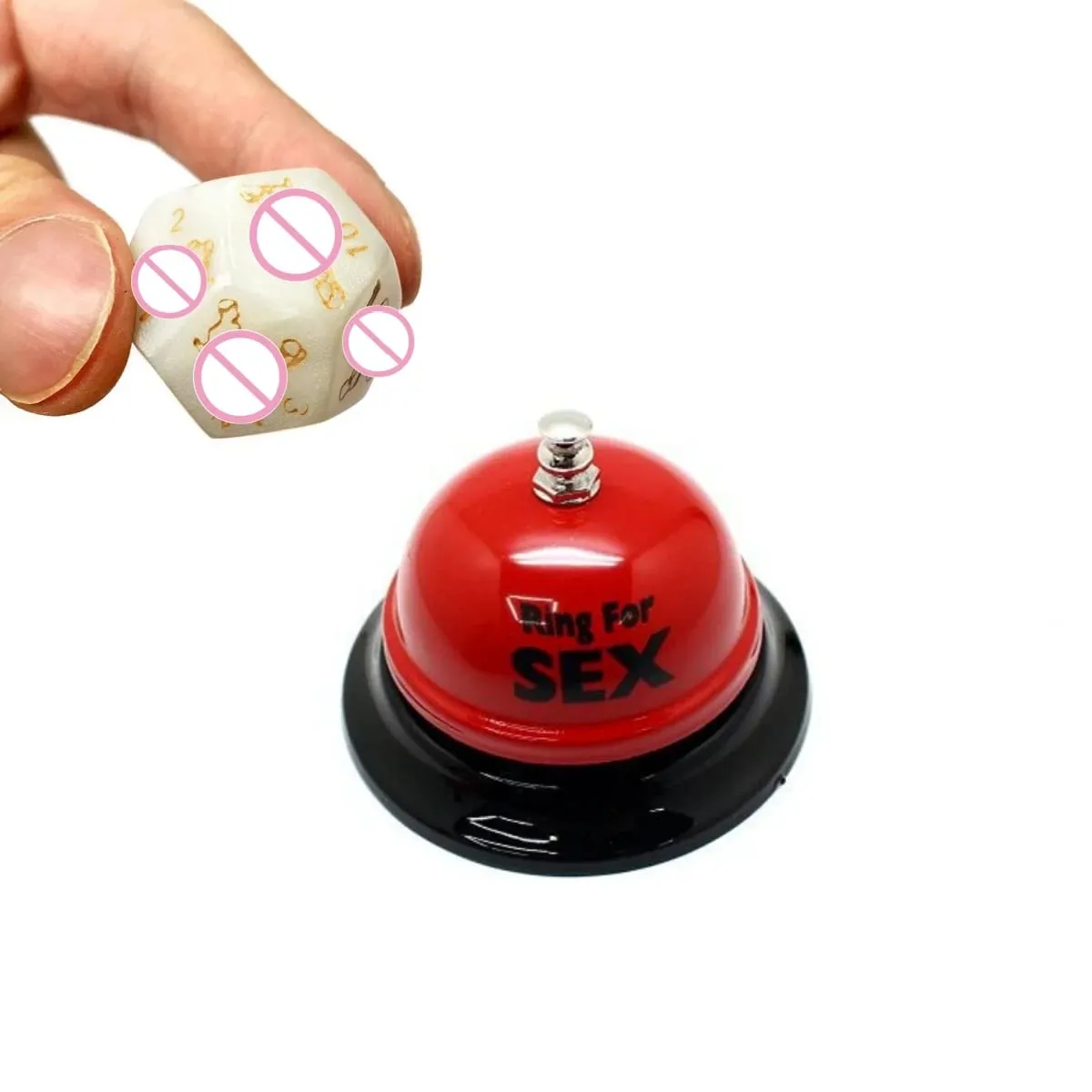 Couple Flirting Red Metal Sex Funny Table Ring Bell Sex Bell Ring Toy Game Novelty Gift Creative Red Bell — image 1