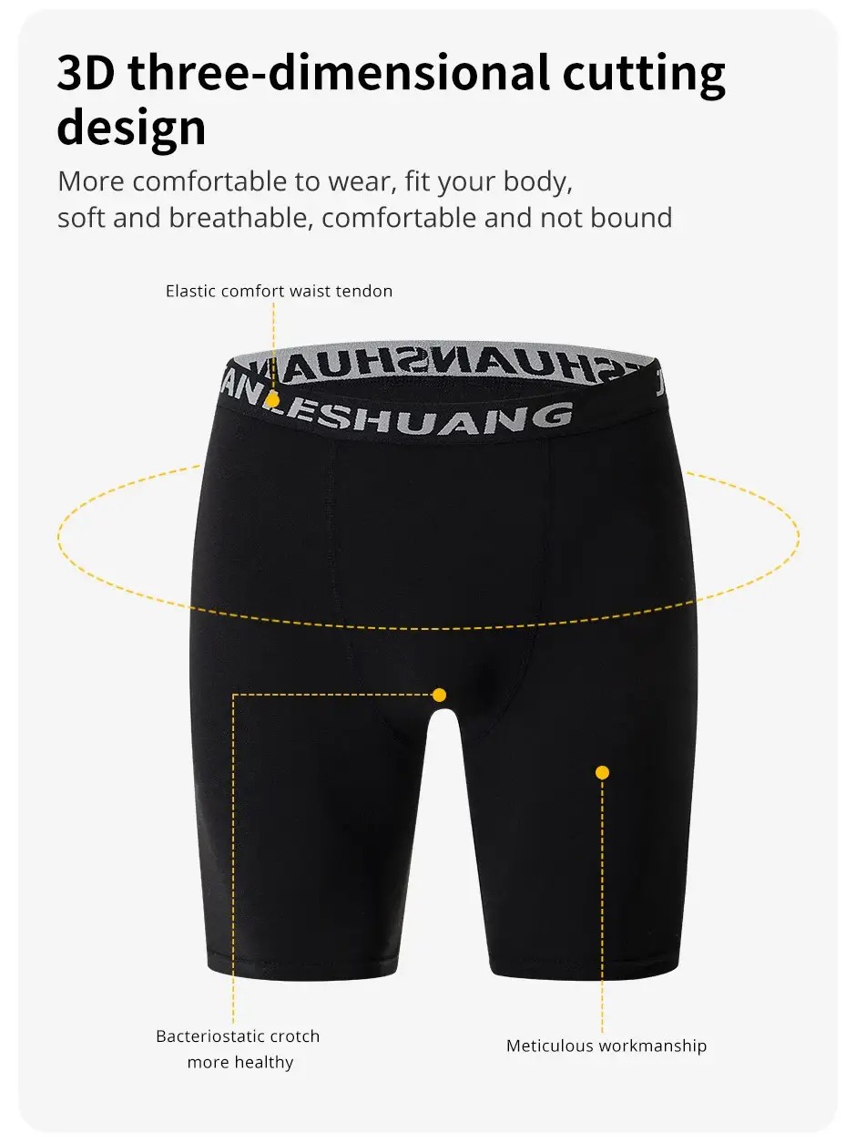 1/5 Pcs Men's Black And White Classic Cycling Long Underwear Multi-size Running Fitness Comprehensive Training Shorts Mga Teenager — image 6