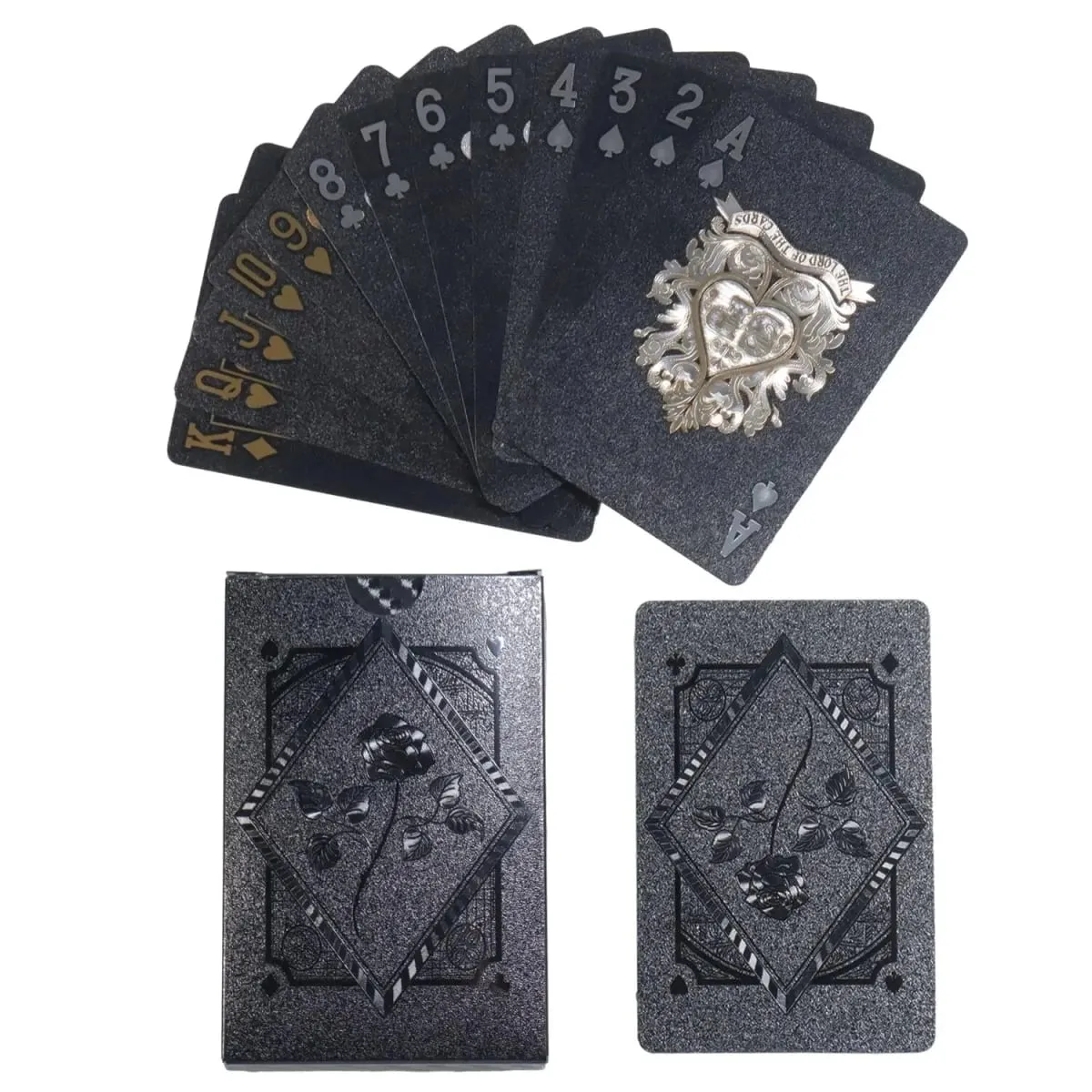Black Rose Deck Poker Frosted Waterproof Plastic Playing Cards Texas Poker Collection Commemorative Chess Practical Party Gift — image 2