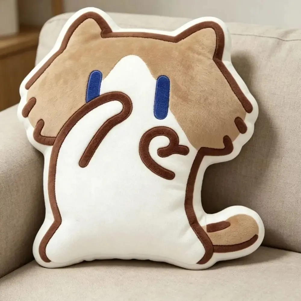 Cute Soft Monthly Salary Cat Plush Sofa Decor Home Ornament Cat Plush Throw Pillow Cartoon Cushion Cat Stuffed Pillow — image 2