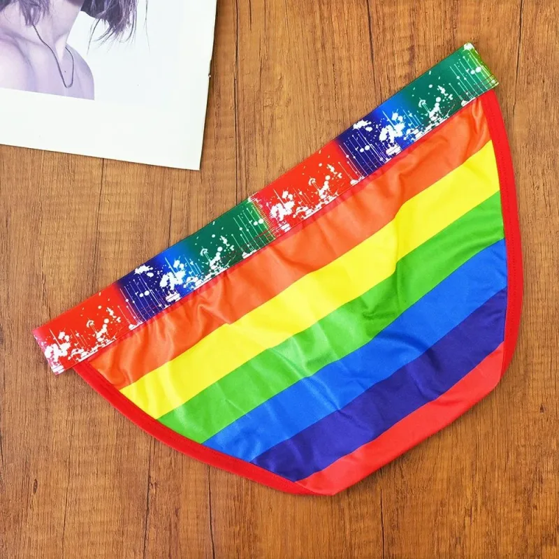 New Man U Convex Pouch Underwear Sexy Rainbow Stripes Briefs Male Swimwear Europe Size S/M/L/XL — image 3