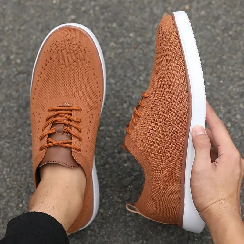 Sleek Men's Casual Shoes Breathable Mesh Upper Comfortable Insole Non-Slip Sole Casual Walking Shoes Knit Design Flexible Sole — image 7