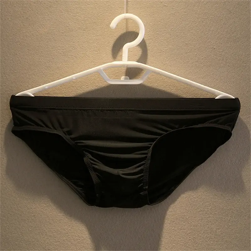 2 stücke Big Pouch Nylon Männer Unterwäsche Slips Eis Seide Männlichen Nahtlose Unterhosen Low-Taille Dünne Höschen Plus größe — image 6