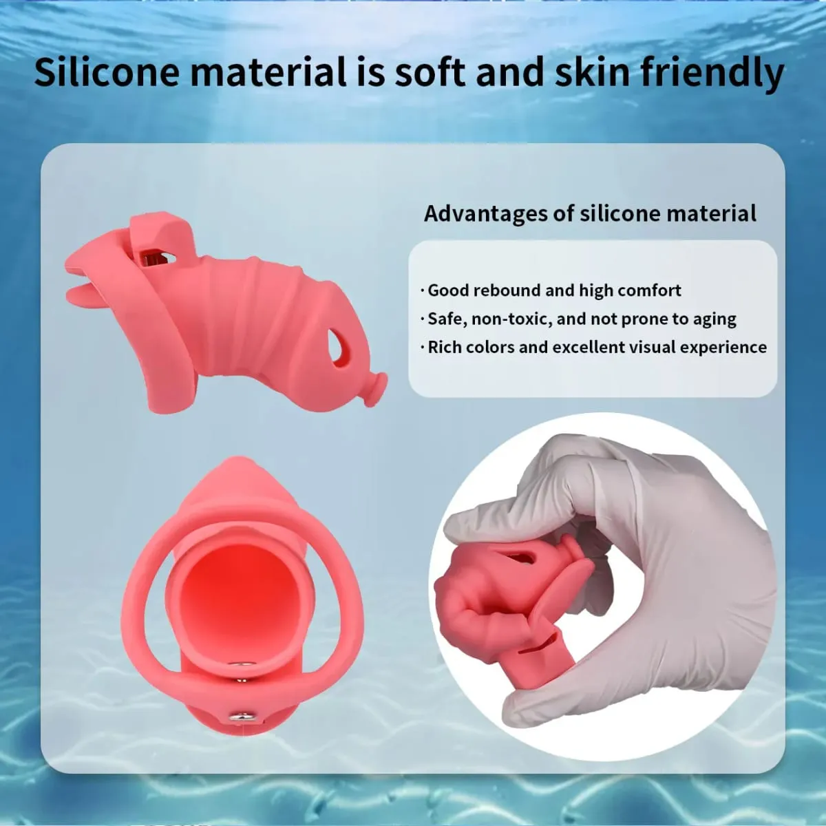 Silicone Penis Cage Male Dick Bondage Chastity Belt Dildo Lock For Cock Anti-Escape Sex Toys For Men Erotic Accessories