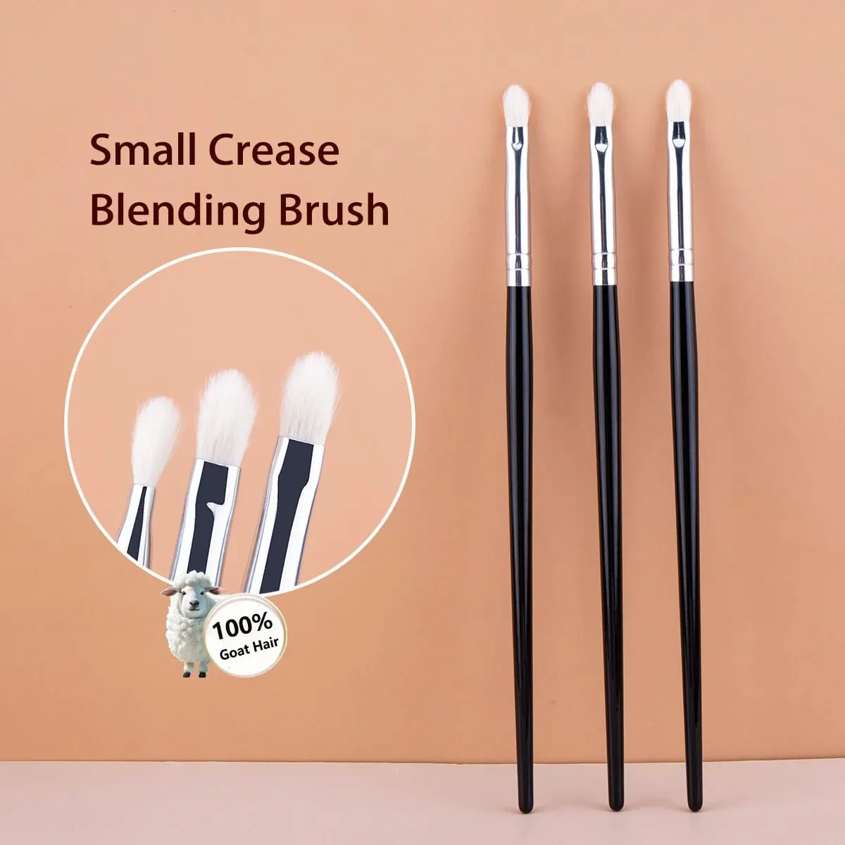 Eyeshadow Blending Brush Goat Hair 100% Small Crease Blending Makeup Brushes Precise Eye Shadow Blending Makeup Tools — image 1