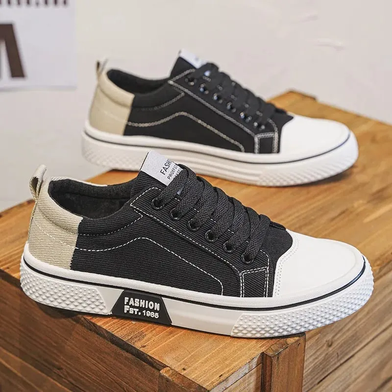 Summer fashionable comfortable canvas shoes new breathable versatile board shoes men soft soled simple lace up men's shoes