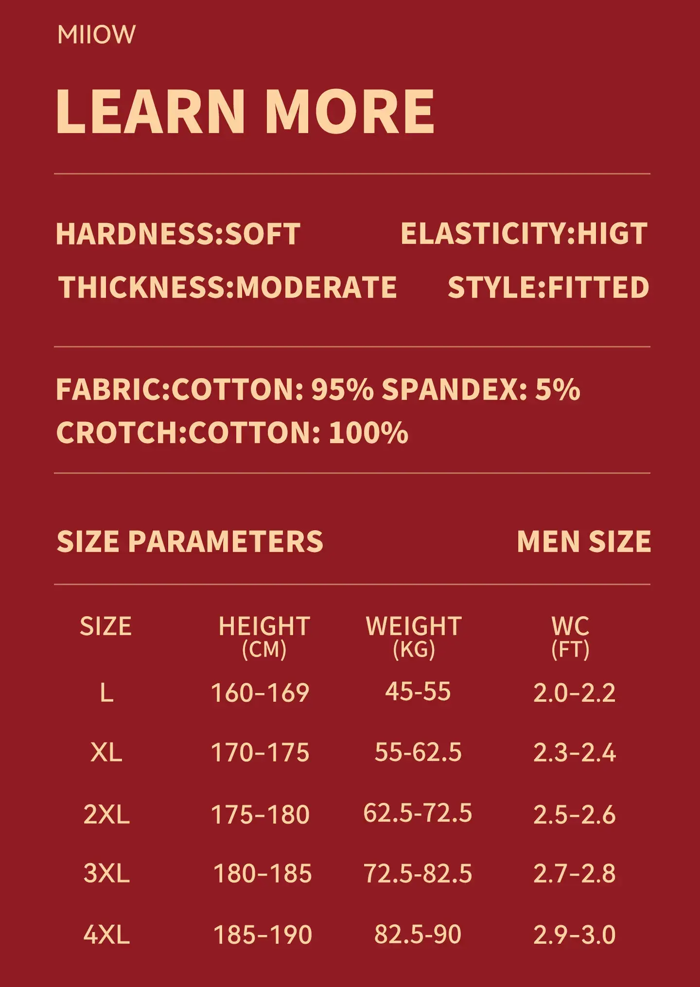 MiiOW 3Pcs Cotton Men Underwear 10A Antibacterial Crotch Men's Panties Breathable Skin-friendly Man Boxers Lucky Red Underpants — image 2