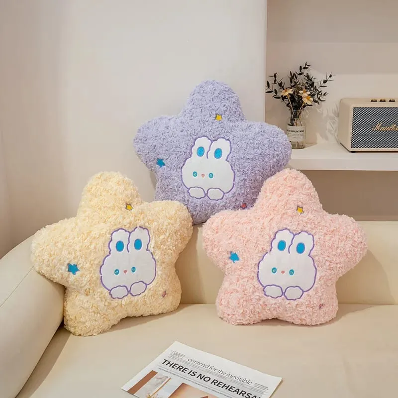 45cm Kawaii Pillow Rabbit Cartoon Star Moon Pillow Cushion Creative Happiness Soft Family Plush Toy Sofa Home Decor Plush Pillow — image 5