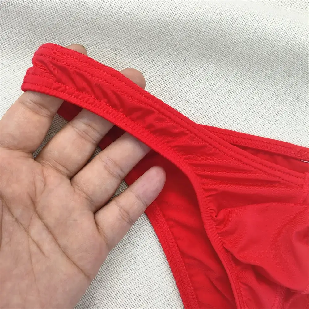 Men's Ultra-low Waist Bugle Pouch Bikini Briefs Sexy Tight Transparent Underwear Male Ice Silk Ultra-thin Underpants Plus Size — image 13