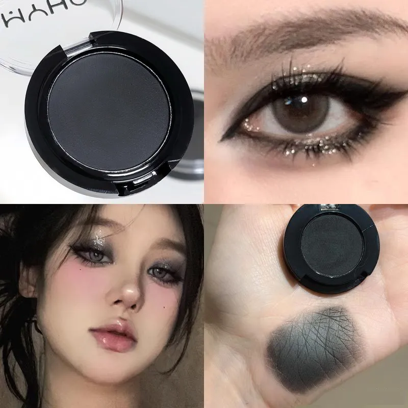 Mini Matte Smoky Blue Red Monochrome Eyeshadow Palette Natural White Light Highlighter For Delicate Eye Contouring Brightens — image 3