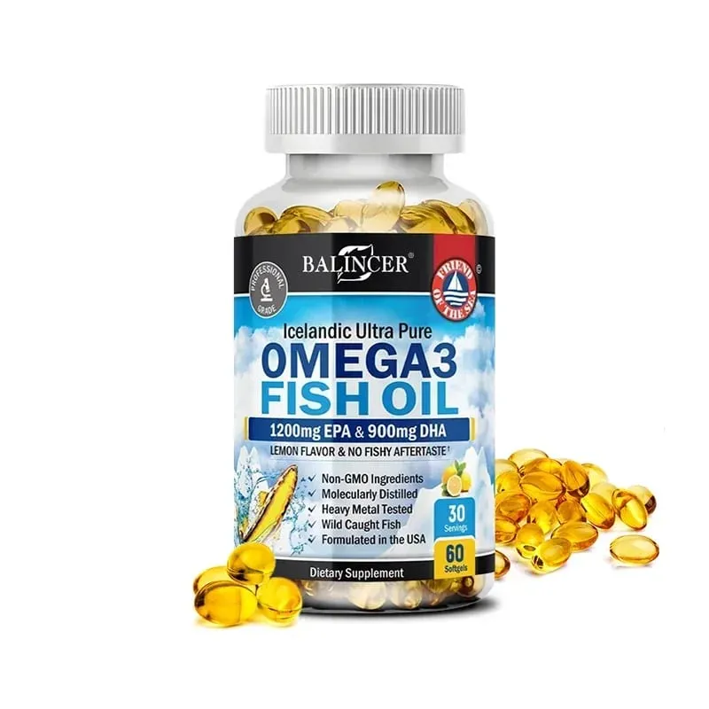 Fish Oil Omega 3 Περιέχει EPA 1200mg & DHA 900mg - Γνωστικό συμπλήρωμα για τα μάτια των αρθρώσεων χωρίς ΓΤΟ χωρίς γλουτένη — image 11