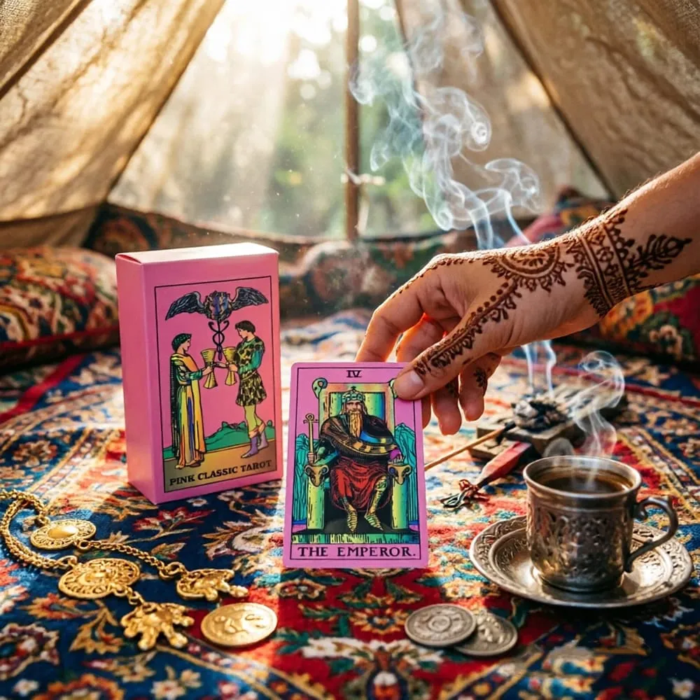 Pink Classic Tarot Deck Board Game Popular Divination Oracle Card Game Psychology Fortune Telling Cards for Tarot Beginners — image 3