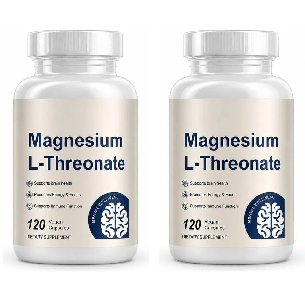 Magnesium L-Threonate 2000mg 120 Vegan Capsules - Brain Health Supplement - Energy Focus Immune Support Non-GMO GMP Dietary — image 9