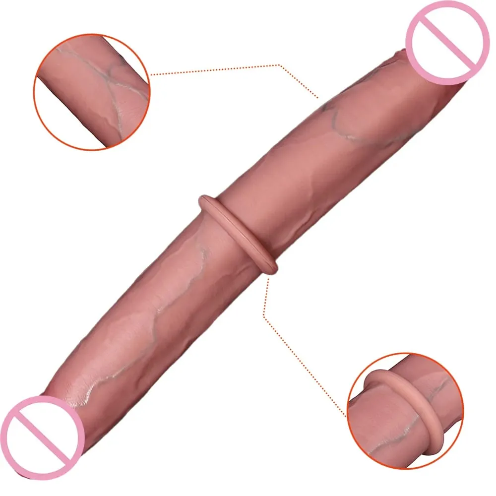 Double Ended Dildo Realistic Double Sided Big Long Thick Dildos with Veins Vaginal Anal Huge Adult Penis Sex Toys for Lesbian — image 1