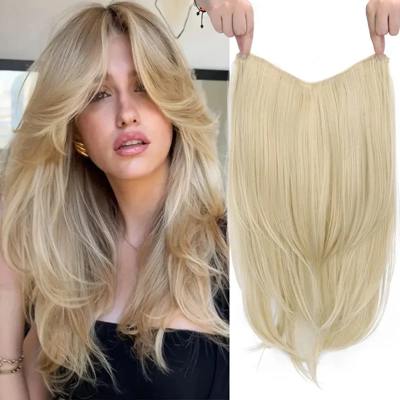 22Inch Synthetic Long Straight Multi Layer Hair Extension BB Clip Style Fiber Hairpiece for Women Daily Wear Confident Elegant — image 16