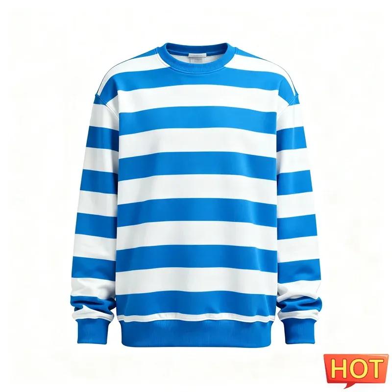 Fashion Striped Graphic Sweatshirts For Men Simple Trendy Long Sleeve 3D Printed Ugly Sweatshirt Casual Oversized Pullovers Tops — image 8