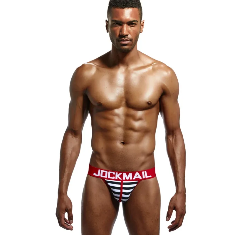 Jockmail Cotton Men's High-Cut Briefs, Striped Underwear for Men, Soft and Comfortable, Gay Cueca — image 8