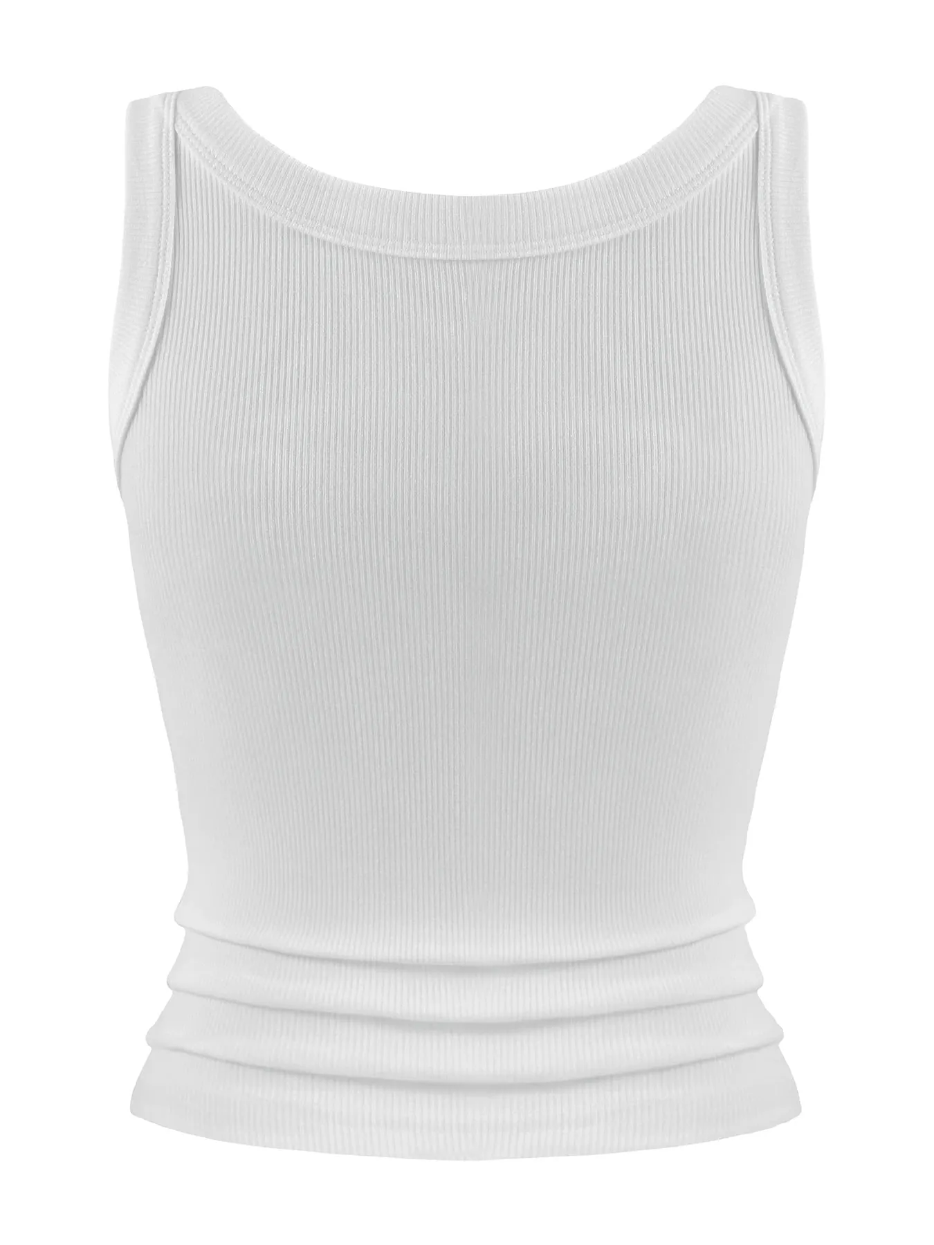 Womens O-Neck Ribbed Cotton Tank Top Slim Bodycon Sleeveless Summer Soft Breathable Basic Vest Casual Wear Daily Undershirt Tops — image 3