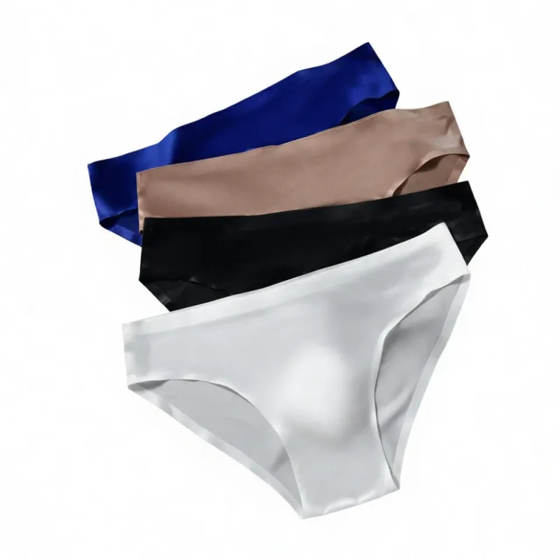 Mens Seamless Briefs Ice Silk Underwear 3D Pouch Breathable Quick Dry Elastic Low Waist Soft Solid Color Men Underpants — image 8