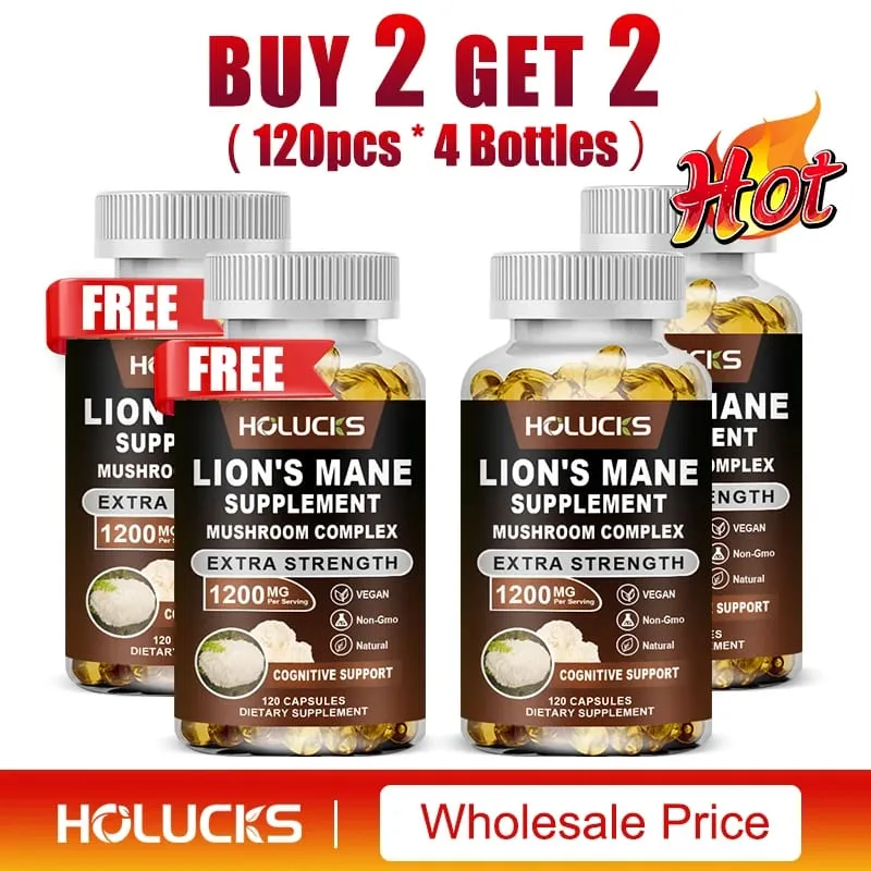 Lion's Mane Mushroom Complex Capsules for Focus Support & Immune Health Improve Memory Protect Brain Nerves Relieve Stress — image 12