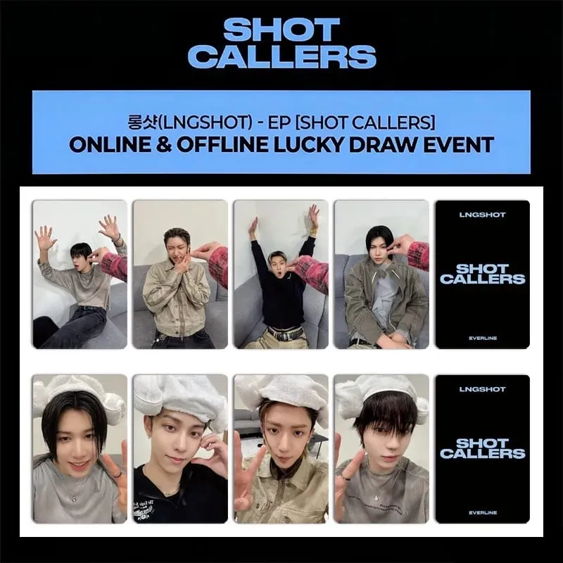 4PCS Kpop Hot Boy Group LNGSHOT Album "SHOT CALLERS" EVERLINE HD Discount Card OHYUL LOUIS RYUL WOOJIN Small Cards Photocards — image 2