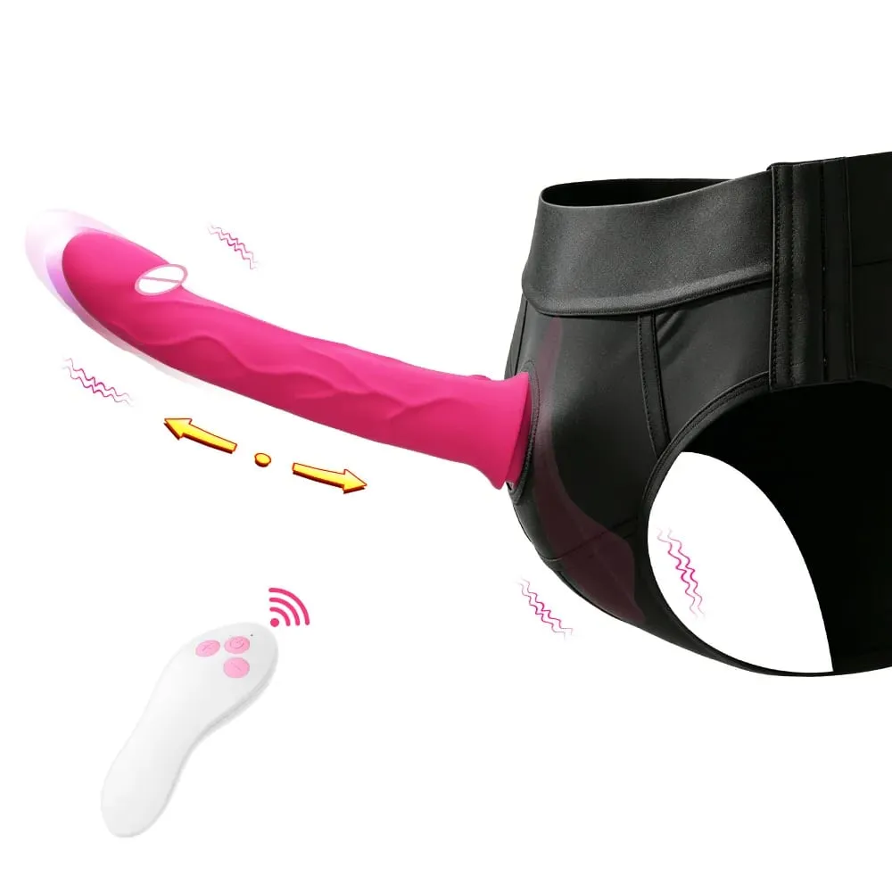 Thrusting Vibrator Remote Control Vibrating Silicone Strap On Dildo G Spot Wearable Pegging Panties Vibrators Sex Toy for Women — image 1