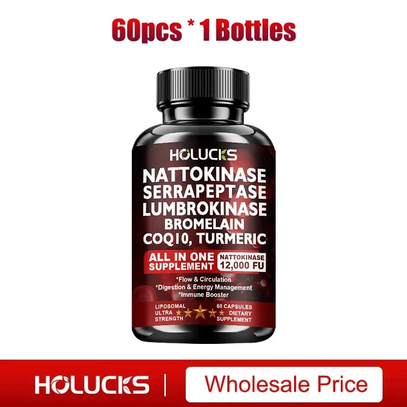 Nattokinase Supplement with COQ10 for Cardiovascular & Circulatory Support Heart Health Vegan & Gluten Free