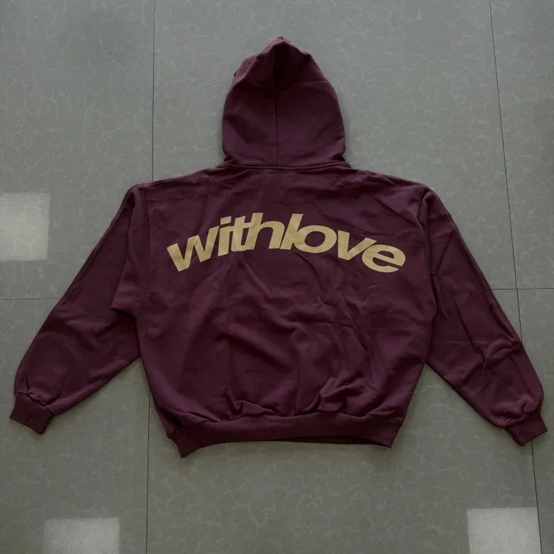 ‘withlove’ Print Hoodies Hip Hop Street Style Men's / Women's Casual Loose Sweatshirt Quality Cotton Pullover Tops — image 2