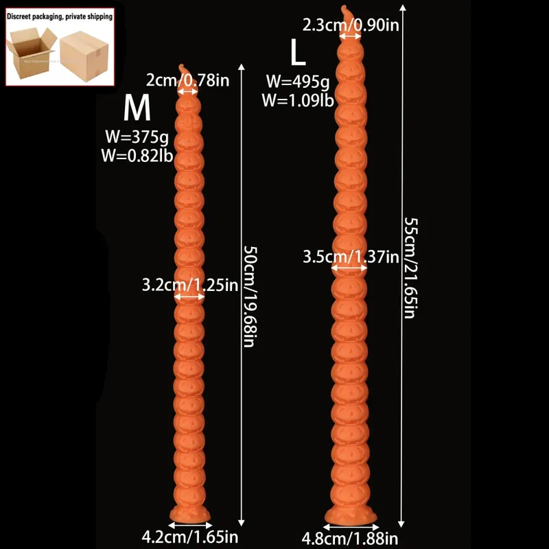 Long 55cm Butt Plug Pumpkin Dildo Deep Anal Whip Soft Anal Plug Adult Sex Toys Monster Dilator Dildo Anal Stimulator Sex Product — image 23