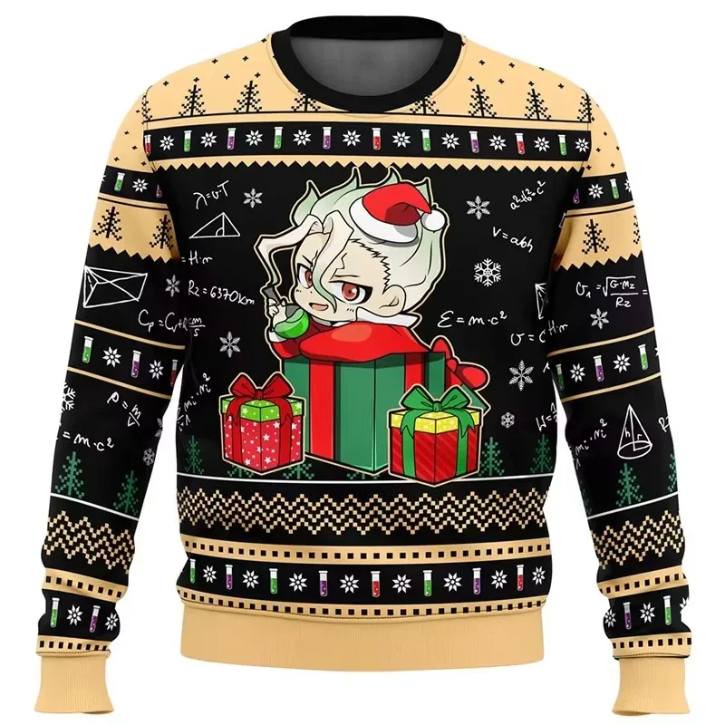 Novo suéter da moda, sucesso de vendas, com estampa de Natal do Dr. Stone, presente de Natal engraçado para homens e mulheres, m — image 9