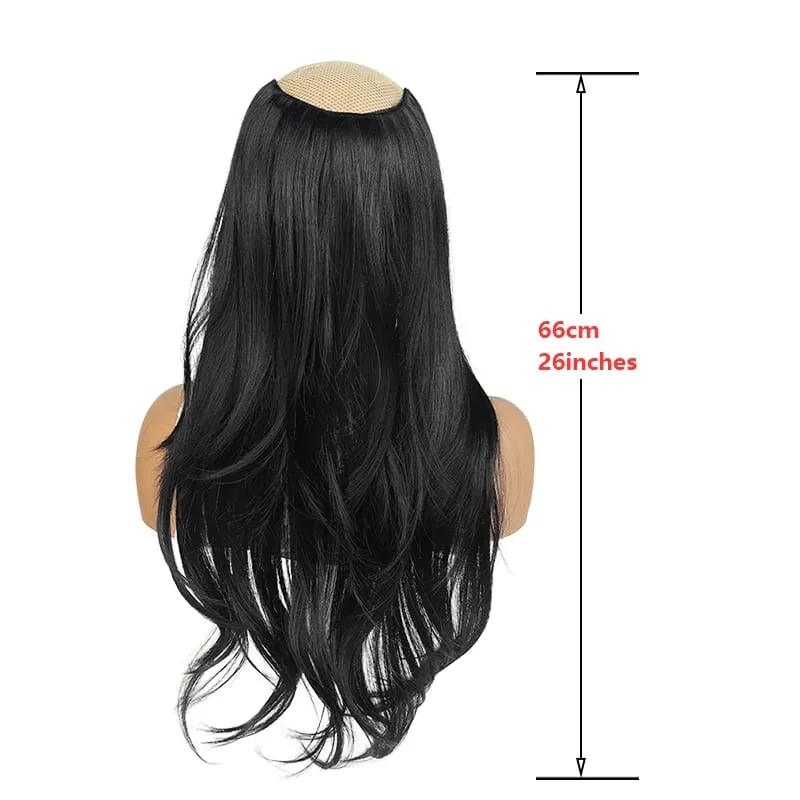 26 Inch Synthetic Clip-In Hair Extension V-Shape Layered Wig for Short to Long Instant Transformation — image 4