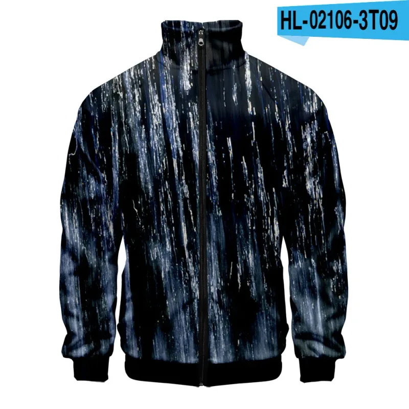 Harajuku Popular Rain 3D Print Zipper Raglan Jacket Windbreaker Boys/Girls Comfortable Stand Collar Jackets Coats — image 22