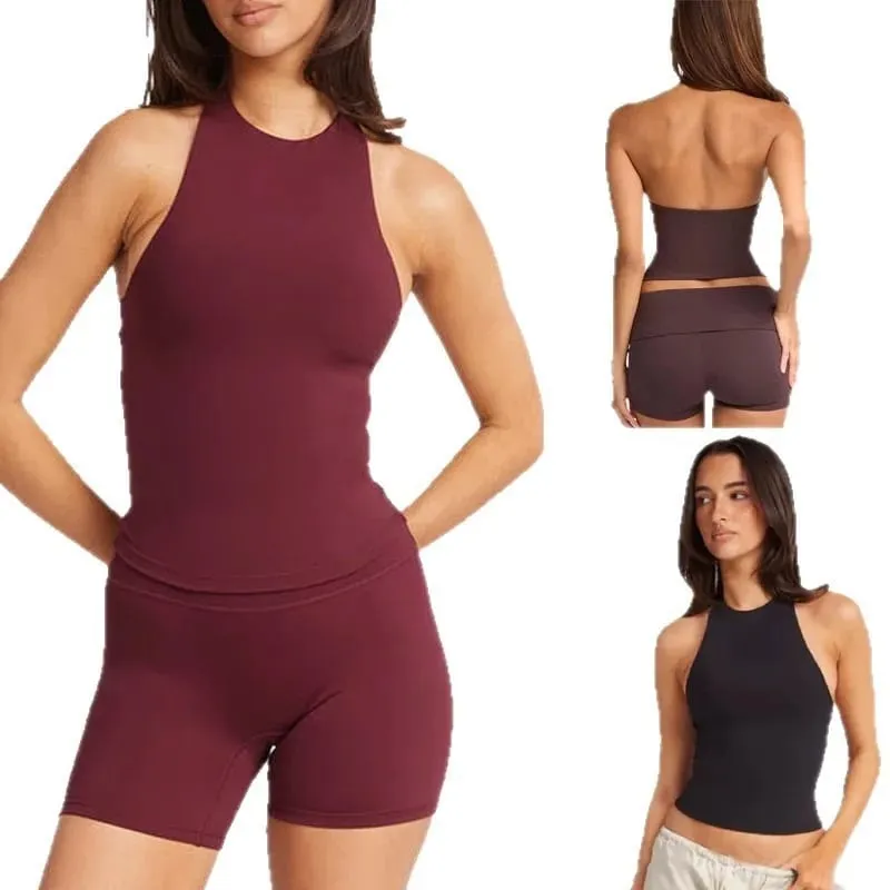 European Style Ladies Solid Sleeveless Halter Bra Set Sexy Backless Padded Intimates Lingerie Underwear Outfit — image 2