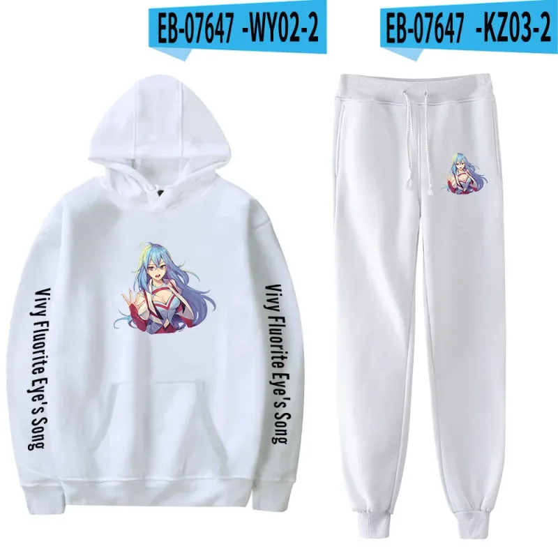 Harajuku Comfortable Vivy Fluorite Eye's Song Print Sweatshirt Sweatpants Hoodies+ Trousers Suit Boys/Girls 2 Piece Set Clothes — image 40