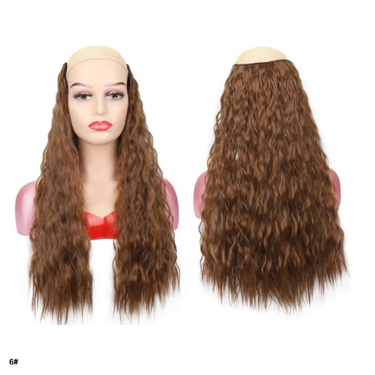 Synthetic Curly Hair Extensions Clip in One Piece 4Clips Deep Wave Long Hairpieces for Women Daily Use Party Hair Accessory — image 20