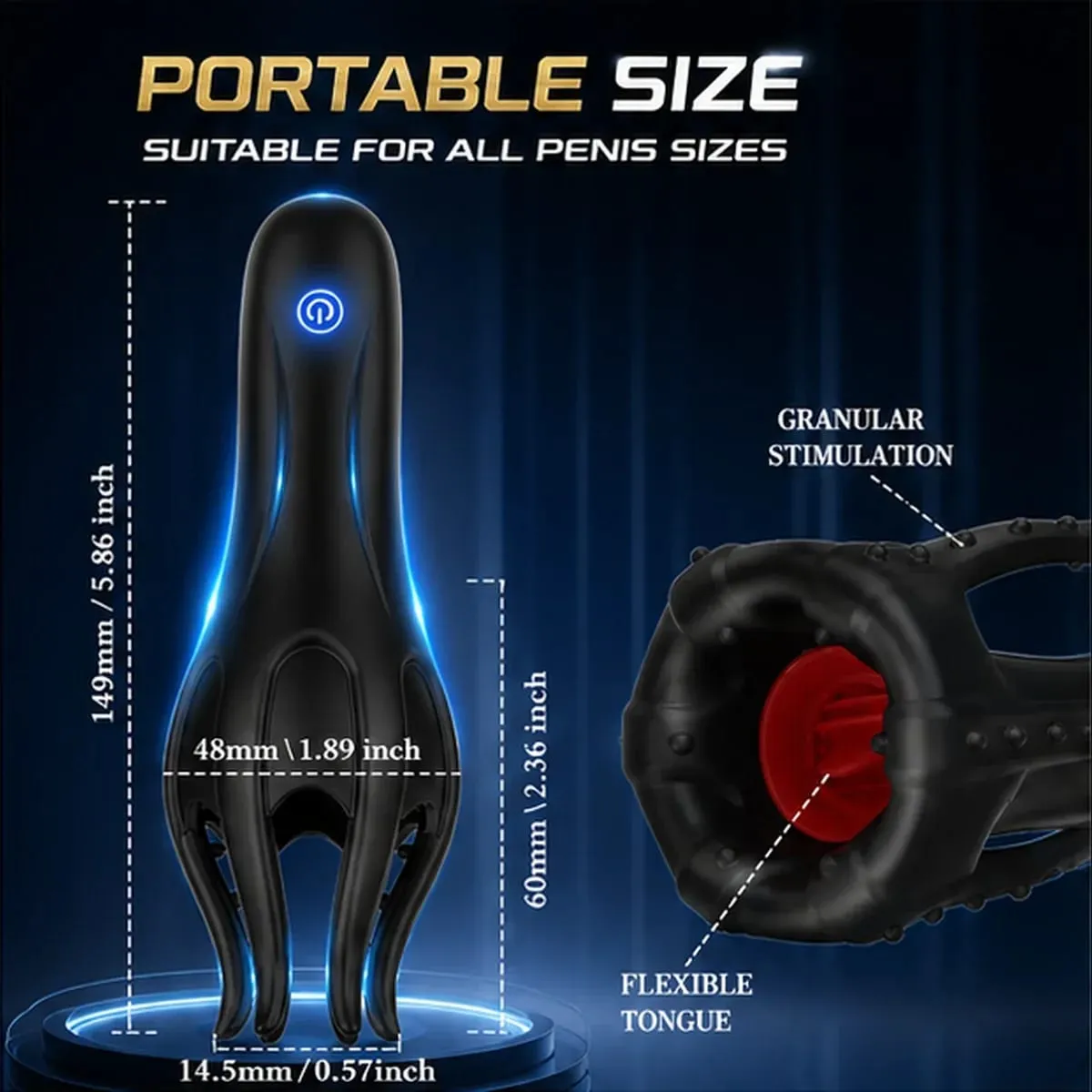 Glans Trainer Male Penis Massage Tongue Licking Stimulate Oral Vibrator Blowjob Delay Endurance Masturbator Sex Toys for Men 18+