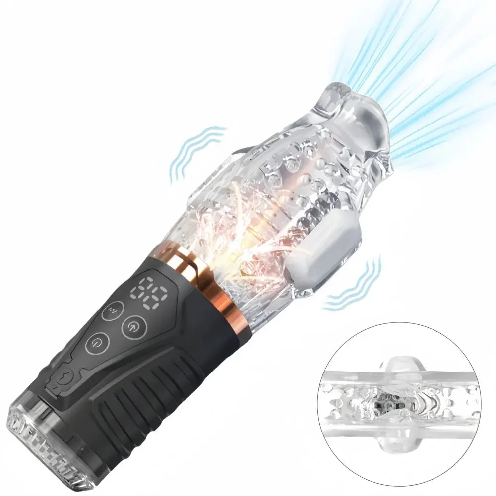 Sucking Vibrating Blowjob Masturbator Cup Glans Trainer Penis Massager 9-frequency vibration sucking Male masturbator 18+ — image 1