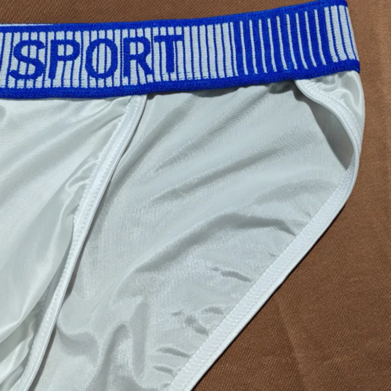 Slip da uomo a forcella alta Vita media Elastico traspirante Mutande convesse a U Intimo da uomo in seta di ghiaccio Pantaloncini aderenti setosi — image 6