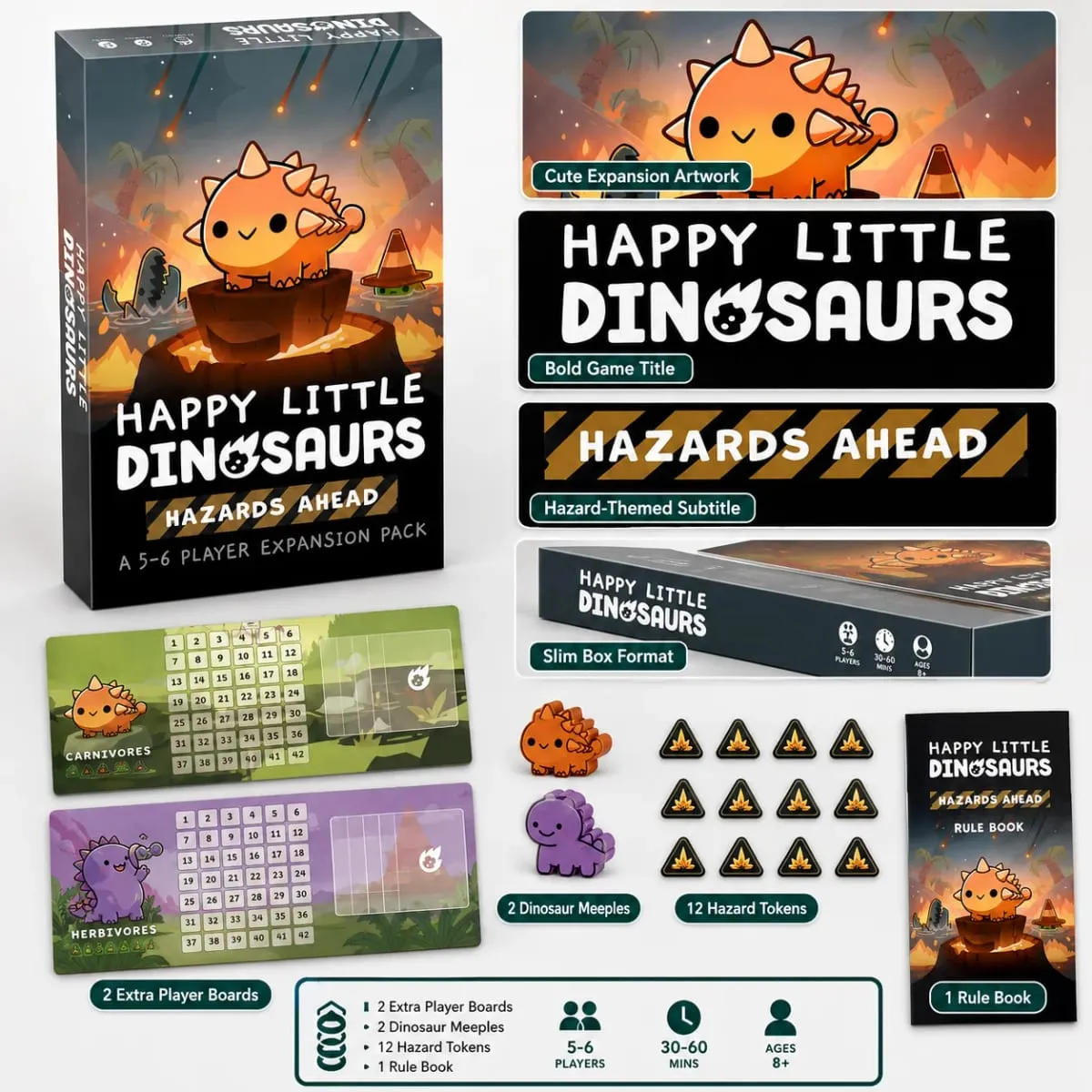 HappyLittle Dinosaurs Card Game Expansion Pack Funny StrategyParty Board GameforFamily Friends Kids and Adults English Version — image 3